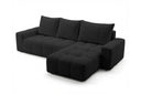 Designer Ecksofa Arvo in Bouclé mit Schlaffunktion & Stauraum – Anthrazit – Rechts