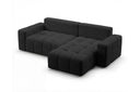 Designer Ecksofa Arvo in Bouclé mit Schlaffunktion & Stauraum – Anthrazit – Rechts