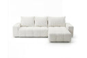 Designer Ecksofa Arvo in Bouclé mit Schlaffunktion & Stauraum – Weiß – Rechts
