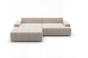 Designer Ecksofa Pino in Samt mit Schlaffunktion & Stauraum – Beige – Links
