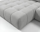 Designer Ecksofa Pino in Samt mit Schlaffunktion & Stauraum – Hellgrau – Links
