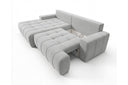 Designer Ecksofa Pino in Samt mit Schlaffunktion & Stauraum – Hellgrau – Links