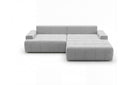 Designer Ecksofa Pino in Samt mit Schlaffunktion & Stauraum – Hellgrau – Rechts