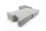 Designer Ecksofa Pino in Samt mit Schlaffunktion & Stauraum – Hellgrau – Rechts