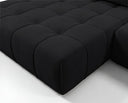 Designer Ecksofa Pino in Samt mit Schlaffunktion & Stauraum – Schwarz – Links