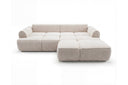 Designer Ecksofa Corso in Samt mit Schlaffunktion & Stauraum – Beige – Rechts