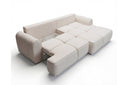 Designer Ecksofa Corso in Samt mit Schlaffunktion & Stauraum – Beige – Rechts