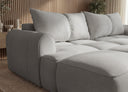 Designer Ecksofa Corso in Samt mit Schlaffunktion & Stauraum – Hellgrau – Links