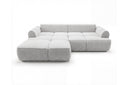 Designer Ecksofa Corso in Samt mit Schlaffunktion & Stauraum – Hellgrau – Links