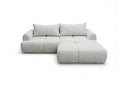 Designer Ecksofa Corso in Samt mit Schlaffunktion & Stauraum – Hellgrau – Rechts