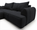 Designer Ecksofa Corso in Samt mit Schlaffunktion & Stauraum – Schwarz – Links