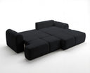 Designer Ecksofa Corso in Samt mit Schlaffunktion & Stauraum – Schwarz – Rechts