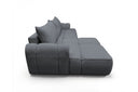Designer Ecksofa Corso in Samt mit Schlaffunktion & Stauraum – Grau – Links