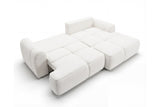 Designer Ecksofa Corso in Samt mit Schlaffunktion & Stauraum – Weiß – Rechts