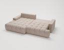 Designer Ecksofa Nemo in Stoff mit Schlaffunktion & Stauraum – Sand – Links
