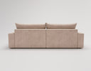 Designer Ecksofa Nemo in Stoff mit Schlaffunktion & Stauraum – Sand – Rechts