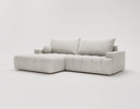 Designer Ecksofa Nemo in Stoff mit Schlaffunktion & Stauraum – Hellgrau – Links
