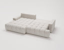 Designer Ecksofa Nemo in Stoff mit Schlaffunktion & Stauraum – Hellgrau – Links