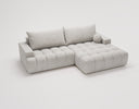 Designer Ecksofa Nemo in Stoff mit Schlaffunktion & Stauraum – Hellgrau – Rechts