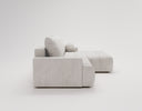 Designer Ecksofa Nemo in Stoff mit Schlaffunktion & Stauraum – Hellgrau – Rechts