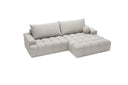 Designer Ecksofa Nemo in Stoff mit Schlaffunktion & Stauraum – Hellgrau – Rechts