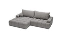Designer Ecksofa Nemo in Stoff mit Schlaffunktion & Stauraum – Grau – Links