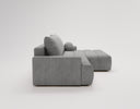 Designer Ecksofa Nemo in Stoff mit Schlaffunktion & Stauraum – Grau – Rechts
