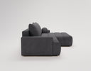 Designer Ecksofa Nemo in Stoff mit Schlaffunktion & Stauraum – Anthrazit – Rechts