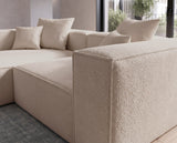 Designer Ecksofa Reno in Bouclé – Beige – Links