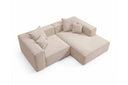 Designer Ecksofa Reno in Bouclé – Beige – Rechts