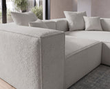 Designer Ecksofa Reno in Bouclé – Sand – Rechts