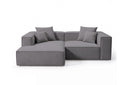 Designer Ecksofa Reno in Bouclé – Grau – Links