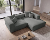 Designer Ecksofa Reno in Bouclé – Grau – Rechts