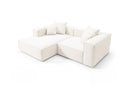 Designer Ecksofa Reno in Bouclé – Weiß – Links
