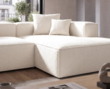 Designer Ecksofa Reno in Bouclé – Weiß – Rechts