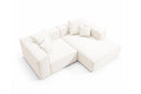 Designer Ecksofa Reno in Bouclé – Weiß – Rechts