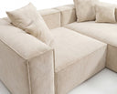 Designer Ecksofa Reno in Samt – Beige – Rechts