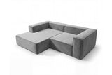 Designer Ecksofa Reno in Samt – Grau – Links