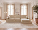 Designer Ecksofa Vigo in Bouclé – Beige – Rechts