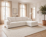 Designer Ecksofa Vigo in Bouclé – Weiß – Rechts