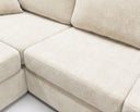 Designer Ecksofa Vigo in Chenille – Beige – Links