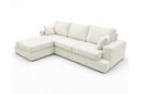 Designer Ecksofa Vigo in Chenille – Beige – Links