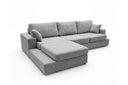 Designer Ecksofa Vigo in Chenille – Grau – Links