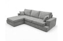 Designer Ecksofa Vigo in Chenille – Grau – Links