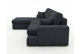 Designer Ecksofa Vigo in Chenille – Anthrazit – Links