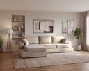Designer Ecksofa Vigo in Chenille – Weiß – Links