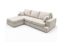 Designer Ecksofa Vigo in Chenille – Weiß – Links