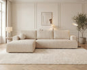 Designer Ecksofa Vanto in Bouclé – Beige – Links