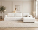 Designer Ecksofa Vanto in Bouclé – Weiß – Rechts