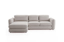 Designer Ecksofa Tino in Strukturstoff – Hellgrau – Links